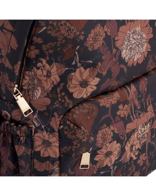 Fable England Brown Deco Blooms Large Backpack