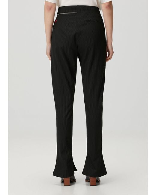 Pcfg Black Zip Detail Skinny Flare Pant