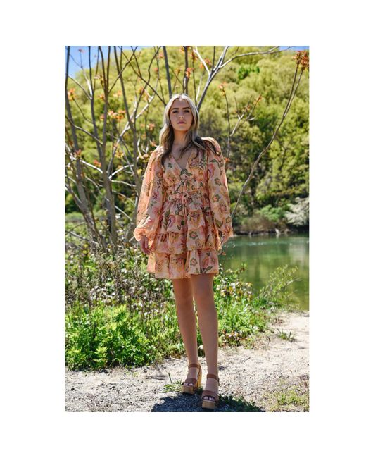 Jessie Zhao New York Multicolor Garden Metallic Mini Dress