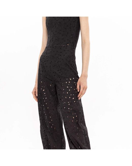 Nissa Black Embroidered Cotton Pants