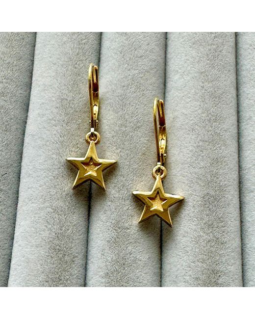 Edge Only Metallic Mini Megastar Drop Earrings 18Ct Vermeil
