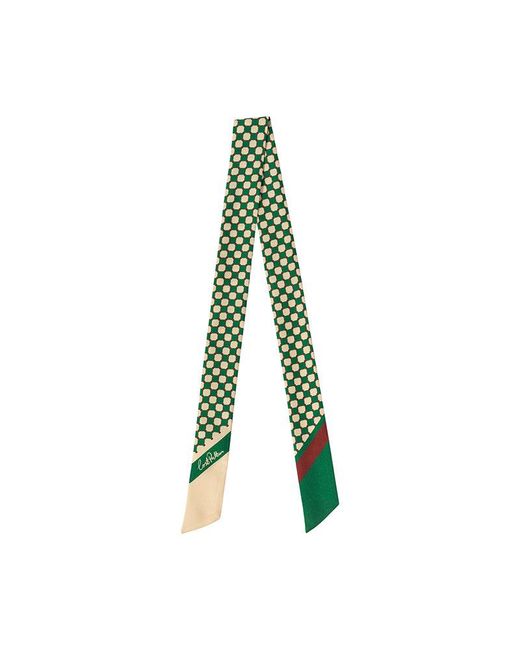 Lost Pattern Green Checkerboard Twilly Scarf