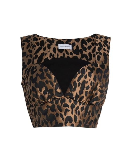 Circular Path Black Crop Bustier Top