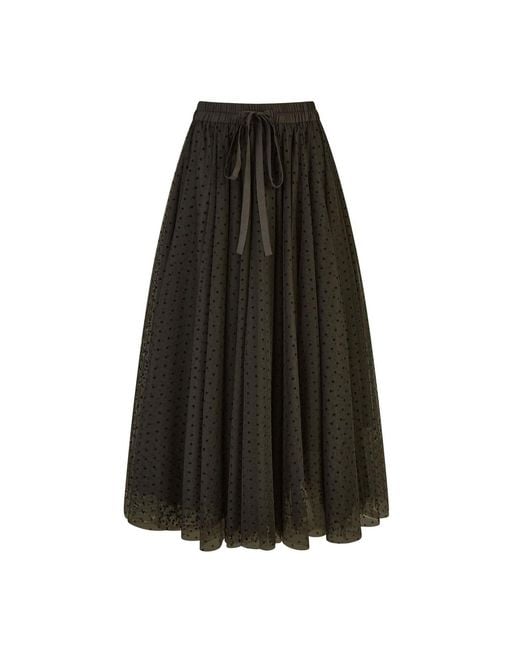 Yumi' Black Mesh Heart Print Tulle Skirt