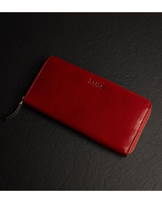 Time Resistance Red Leather Continental Wallet