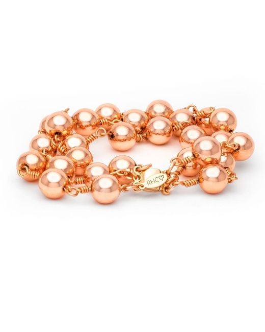 Rejected Hearts Club Orange Hematite Socialite Beaded Bracelet With Magnetic Clasp