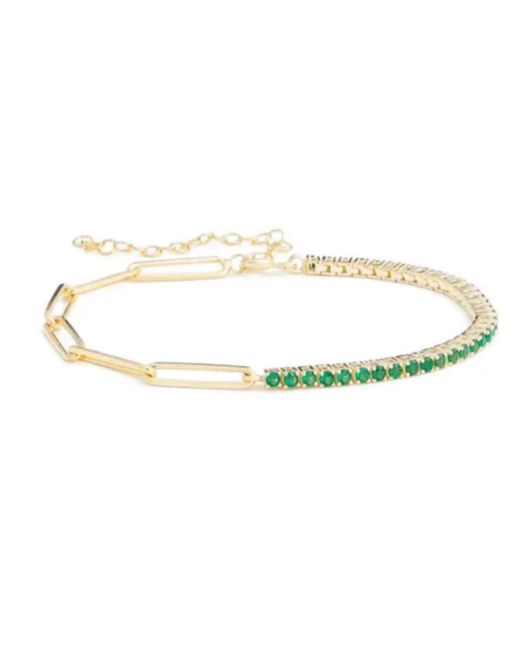 SHYMI Metallic Half Paper Clip & Tennis Bracelet