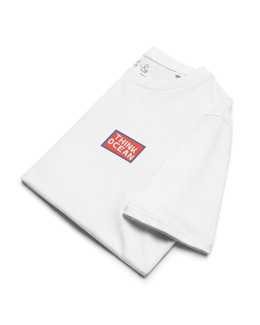 Anchor and Crew White Think Ocean Whale Pixel Art Organic Cotton T-Shirt