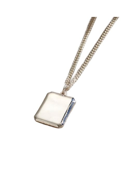 Posh Totty Designs Metallic Sterling Bevelled Tag Necklace for men