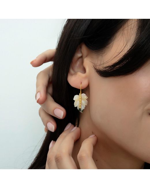Milou Jewelry Metallic Agate Leaf Earrings