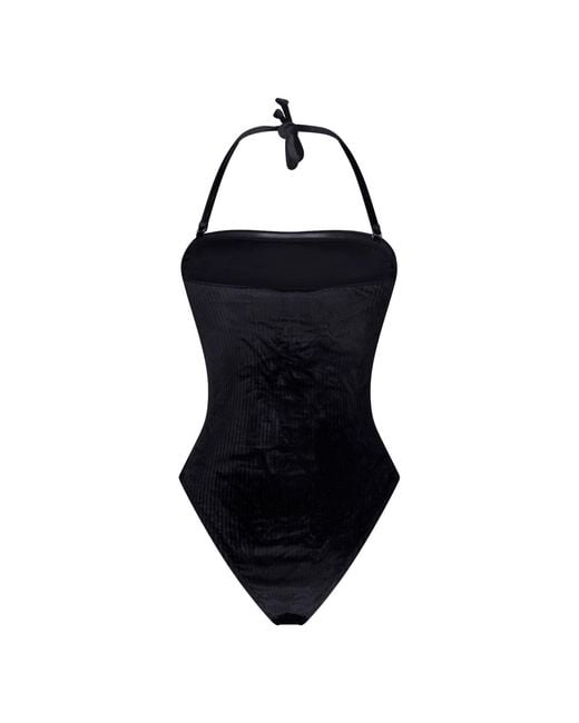 Maison Tangerine Black Marbella Velvet Swimsuit