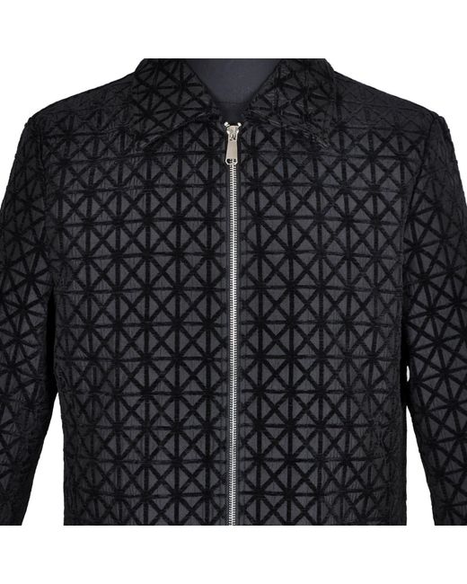 DAVID WEJ Black Kensington Luxury Velvet Jacquard Aviator Set for men