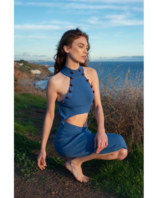 Catnip and Seaweed Blue The Provence Midi Dress