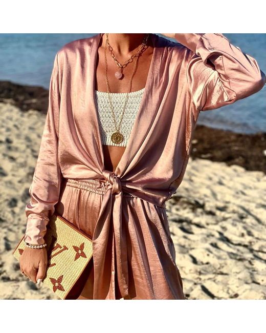 Lexi Jewelry Metallic Link Chain & Rose Quartz Heart Necklace