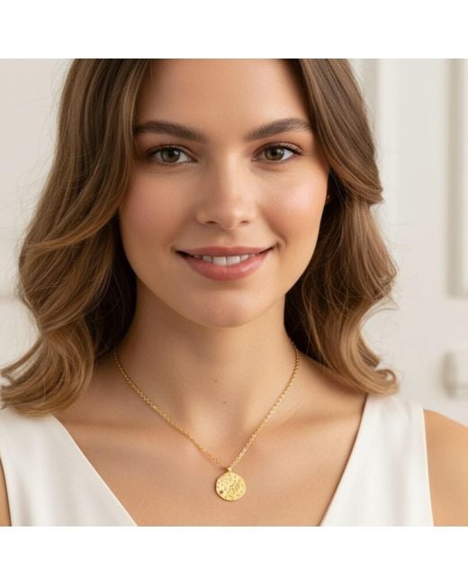 Latelita London Metallic Zodiac Birthstone Talisman Necklace Aquarius