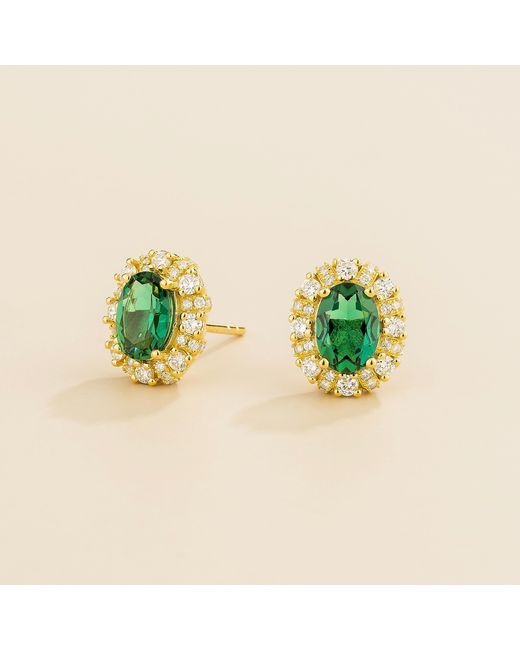 Juvetti Green Viva Earrings Emerald & Diamond