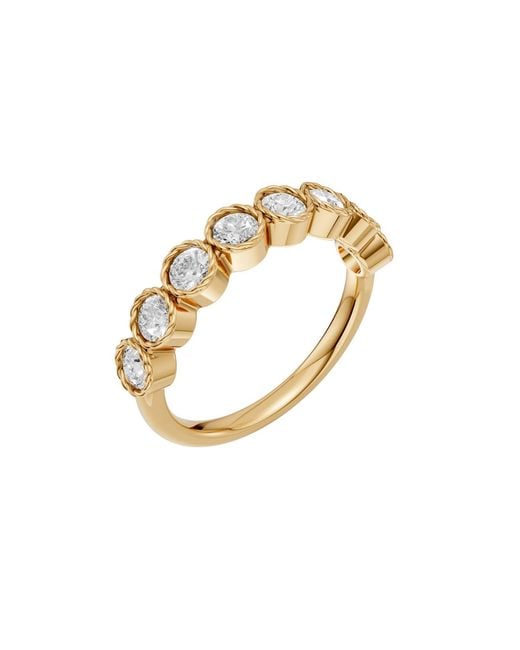 Aya Fine Jewelry Metallic Bezel Set Round Lab Diamond Wedding Half Eternity Band