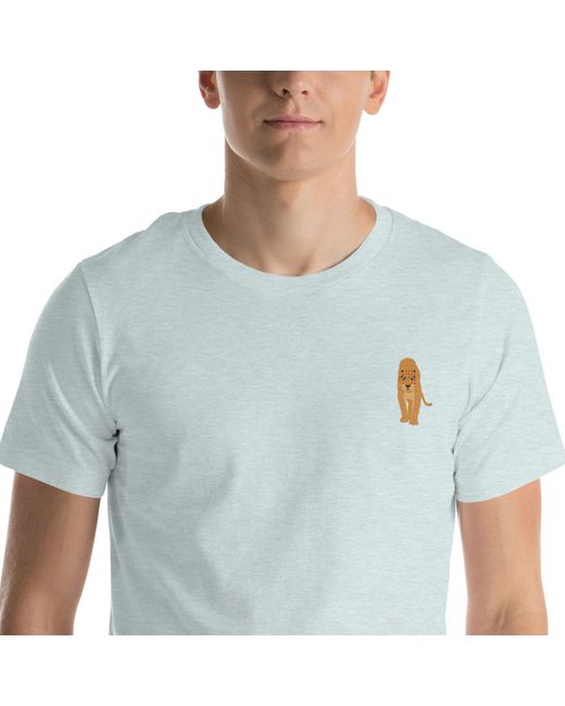 Anchor and Crew Blue Heather Ice Think Ocean Leopard Aspirations Cotton Embroidered T-Shirt for men