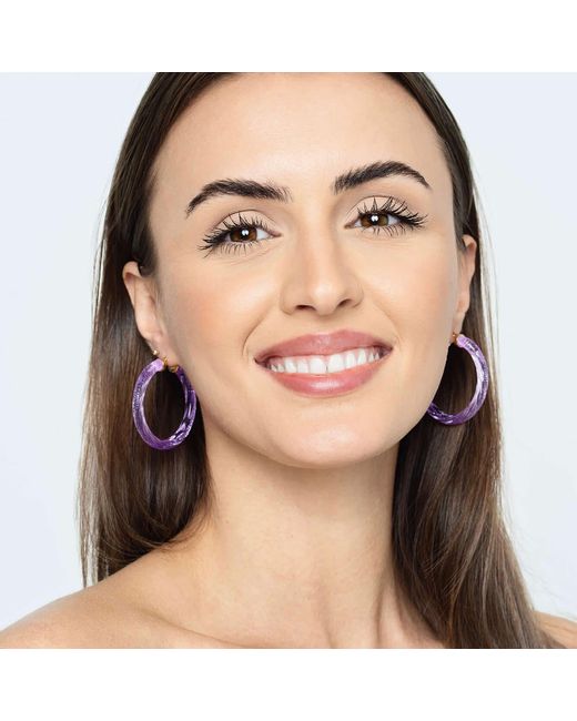 Gold & Honey Multicolor Instyle Hoops In Clear