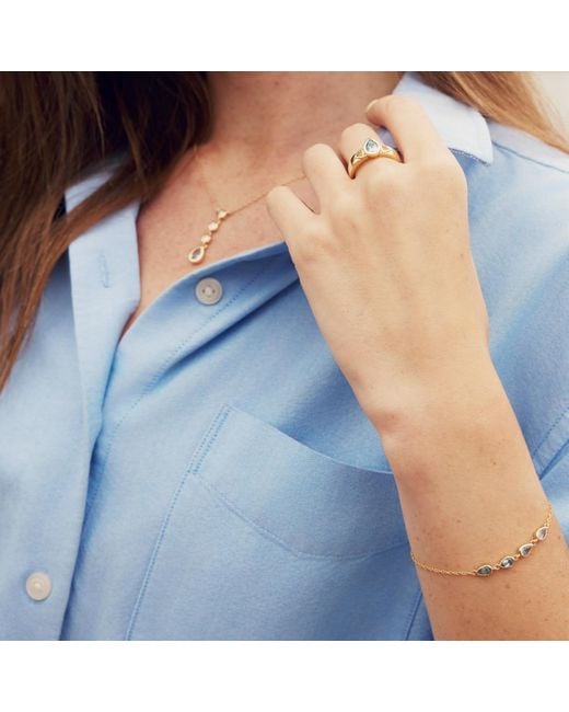 Jewelbird Metallic Aquamarine Pears Bracelet