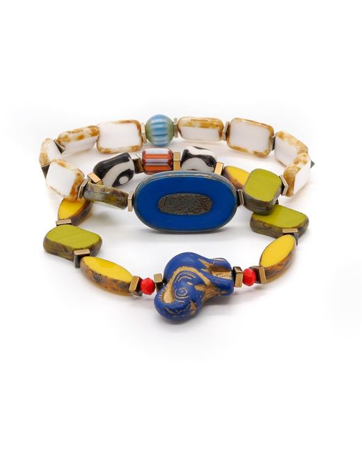 Ebru Jewelry Metallic Cheerful Elephant Bracelet Set