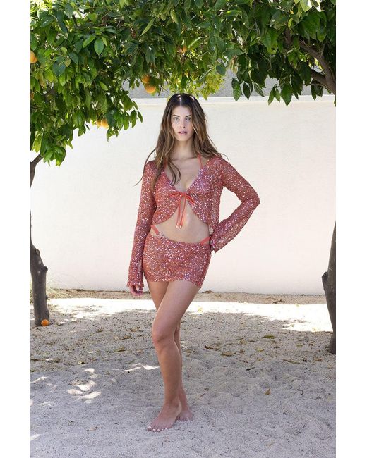 Belletage Swimwear Red The Golden Hour Cover Up Bottom