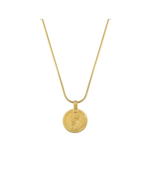 Opium Jewels Metallic Small Vintage Rupee Coin On Plated Chain