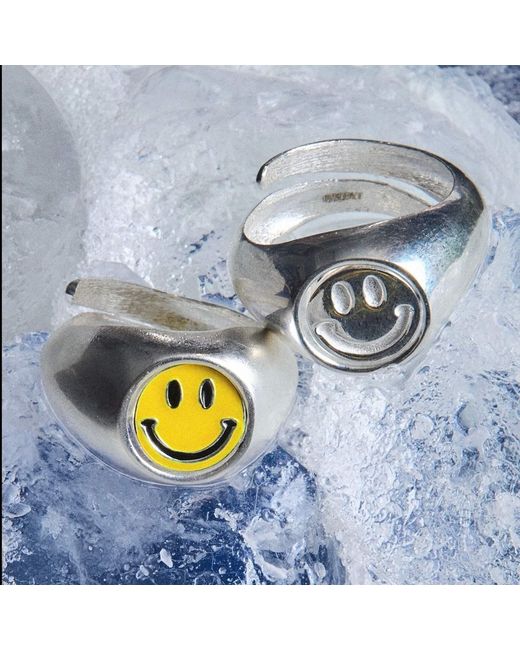 WHYAT Metallic Moody Hand-Painted Rotating Ring – Sterling