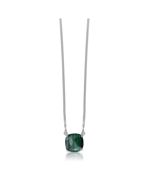 FV Jewellery Metallic La Stele Malachite Square Dome Necklace
