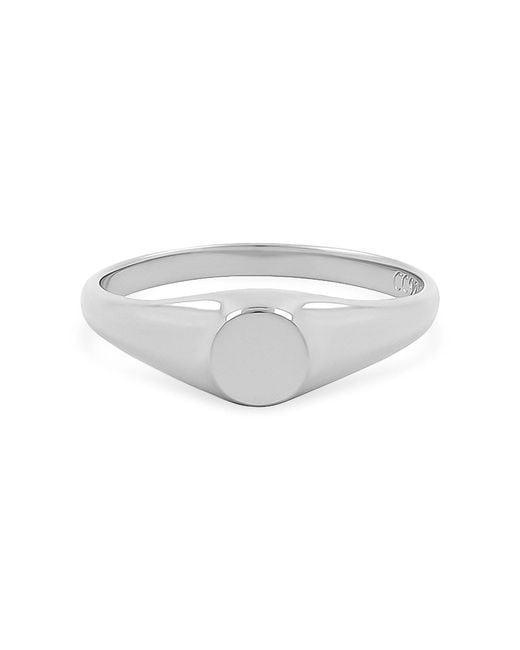 Cote Cache White Petite Round Pinky Signet Ring