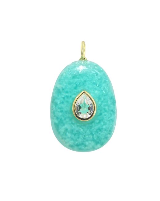 KAMARIA Green Amazonite Gemstone Pendant With Topaz
