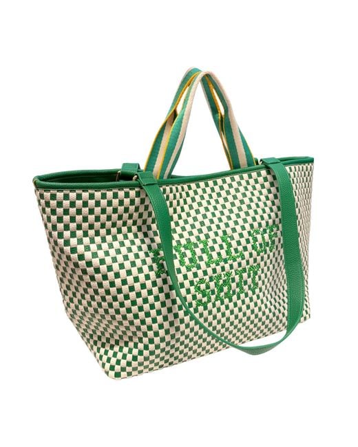 Lilly Loves Green Chequered Full Of Shit Handbag