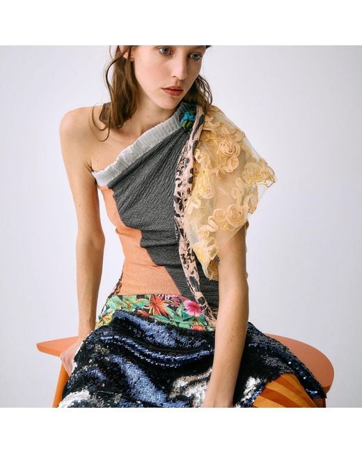 Miro Misljen Blue Patchwork Maxi Dress