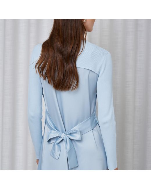 Roch Perel Blue Satin Aline Slip Dress