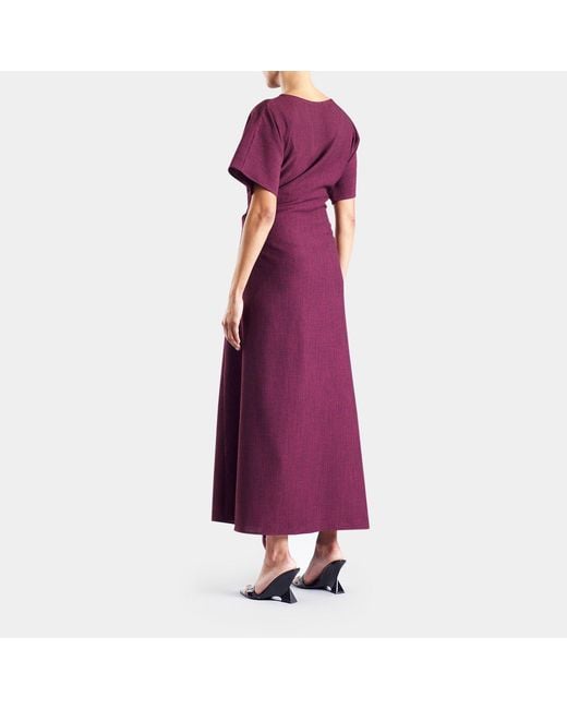 Meem Label Purple Baxter Plum Wrap Dress