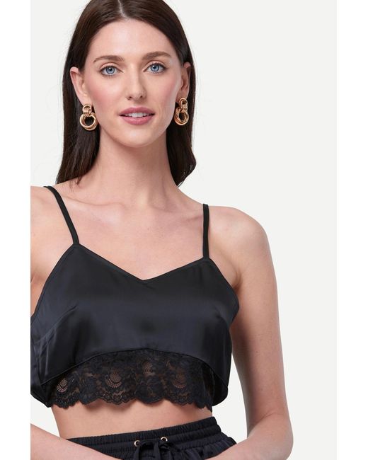 Zafur Black Half Cami