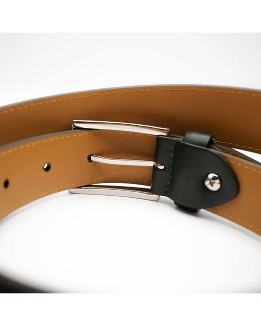 godi. Black Handmade Dark Leather Belt – Calfskin Lined With Stainless Steel Buckle