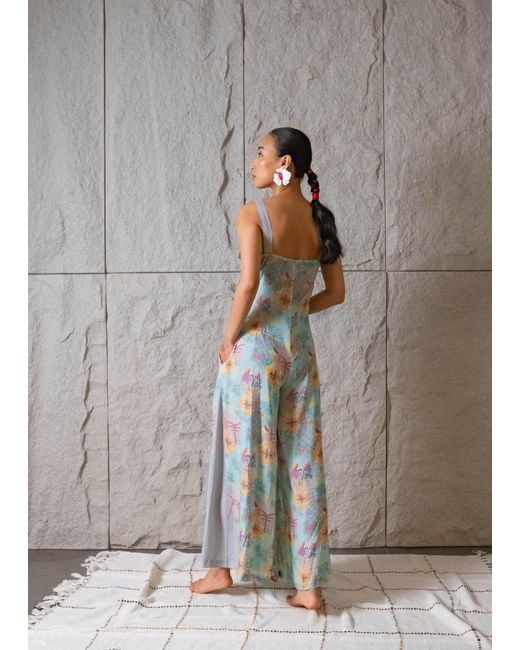 Maison Qala Blue Amara Wide Leg Jumpsuit