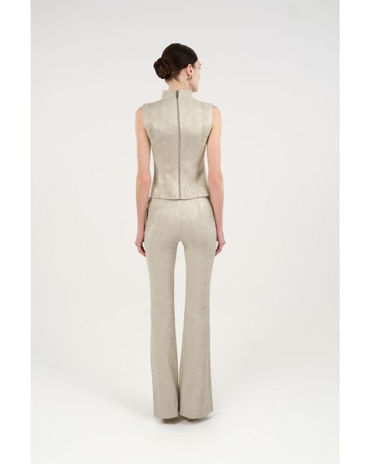 Nocturne White Braid-Trim Bustier Top With Built-In Bra