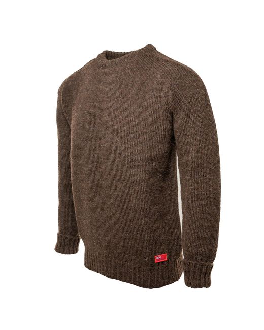 Arthur Beale Brown Oiled Wool Pelmo Jumper for men