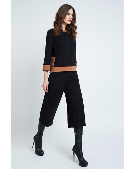 Conquista Blue Culottes With Turn Up