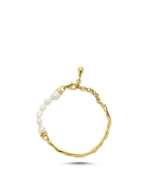 LINYA JEWELLERY Metallic Yira Pearl Cuff Bracelet