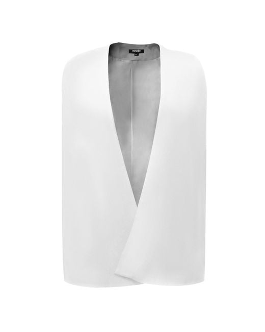 Smart and Joy White Minimalist Evening Cape