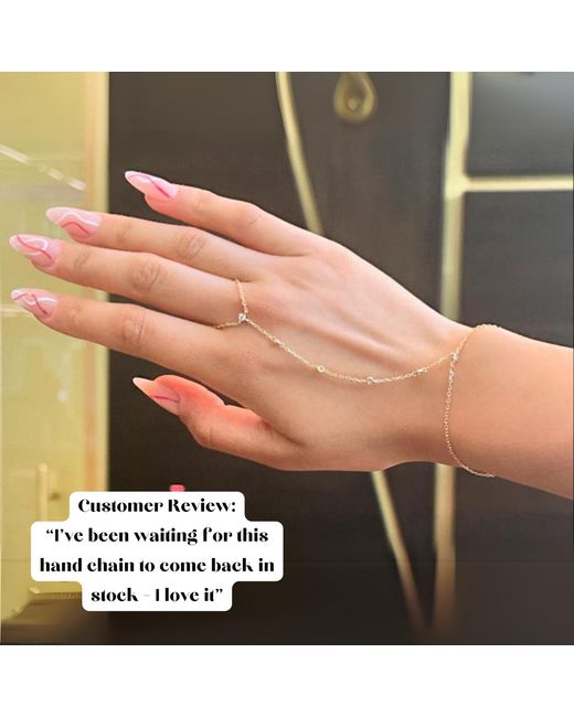 BLOOMTINE | Earth Angel HQ Metallic Illuminess Premium Vermeil Moissanite Sparkle Hand Chain