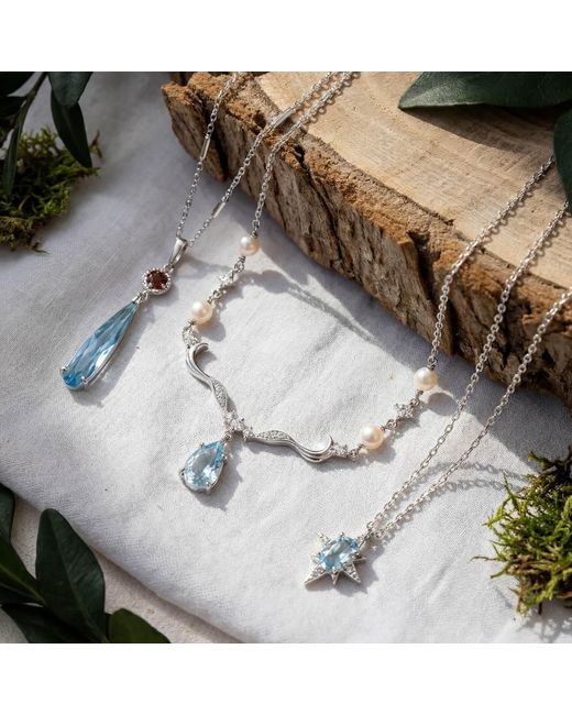 Azura Jewelry New York Metallic Seabreeze Serenity Topaz Necklace