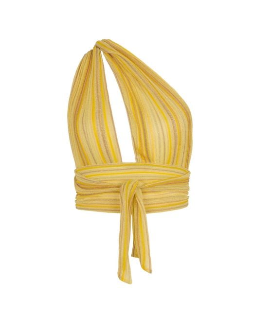 Kukhareva London Yellow Bella Top Convertible Halter Knit