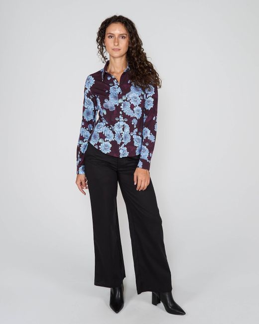 Lords of Harlech Blue Stephanie Serious Floral Shirt