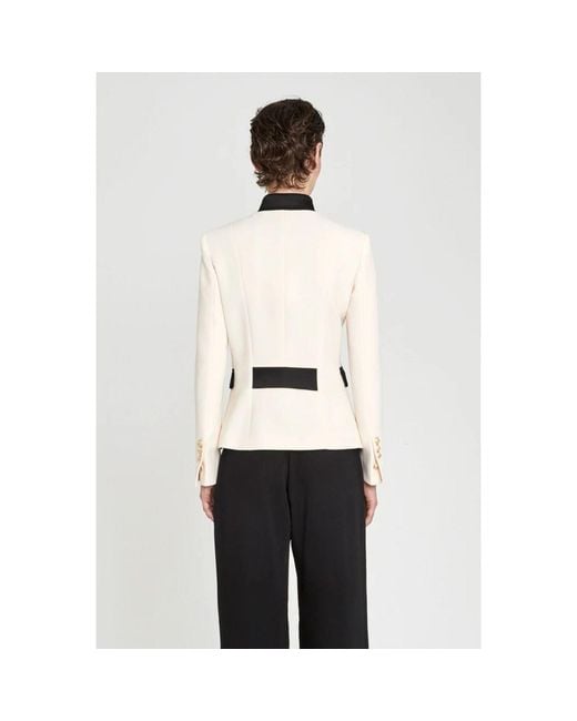 The Extreme Collection White Neutrals Ivory Military Blazer With Embroidery Renata 01