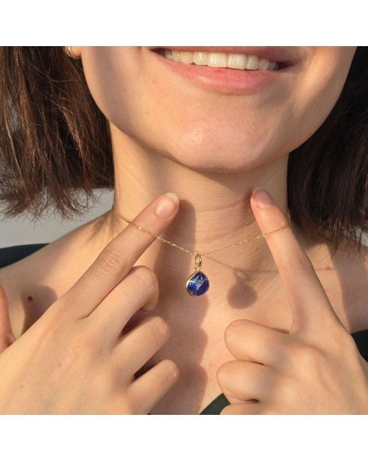 Harfi Blue Vermeil Plated Sapphire September Birthstone Necklace