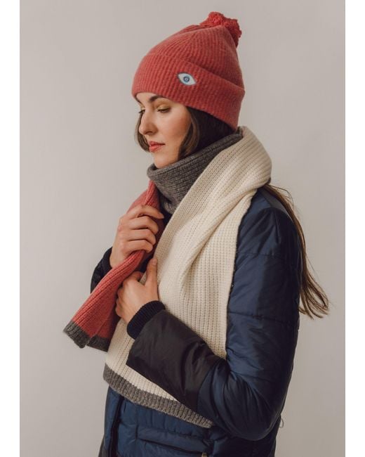 BEIRA Red Wool & Cashmere Bobble Hat – Slate